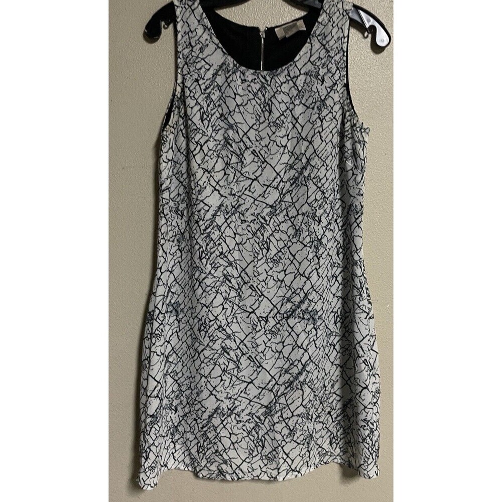 Kenar size 2 sleeveless dress black white geometric free shipping